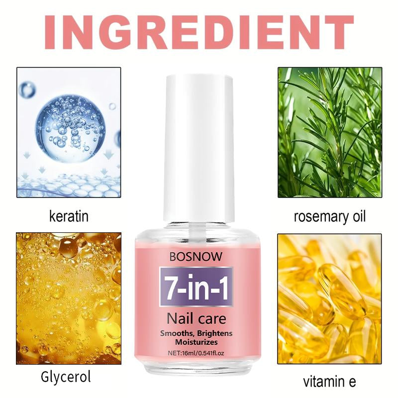 BOSNOW 7-In-1 Nail Care Oil - Smooths Brightens Moisturizes 16Ml/0.54Fl.Oz for Healthy Nails Professional Multi-Benefit Treatment